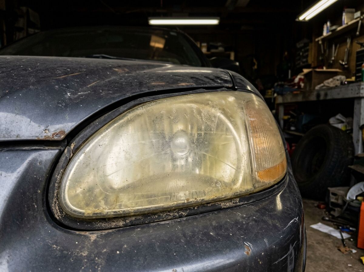 Headlight restoration before detailing